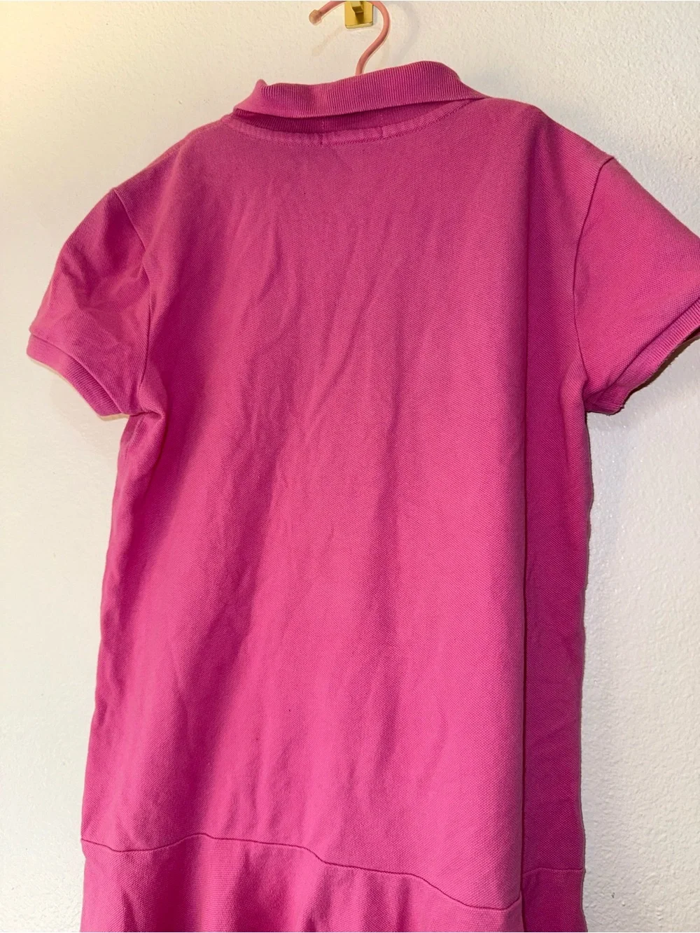 Ralph Lauren Hot Pink Polo Shirt Dress with Embroidered Pony